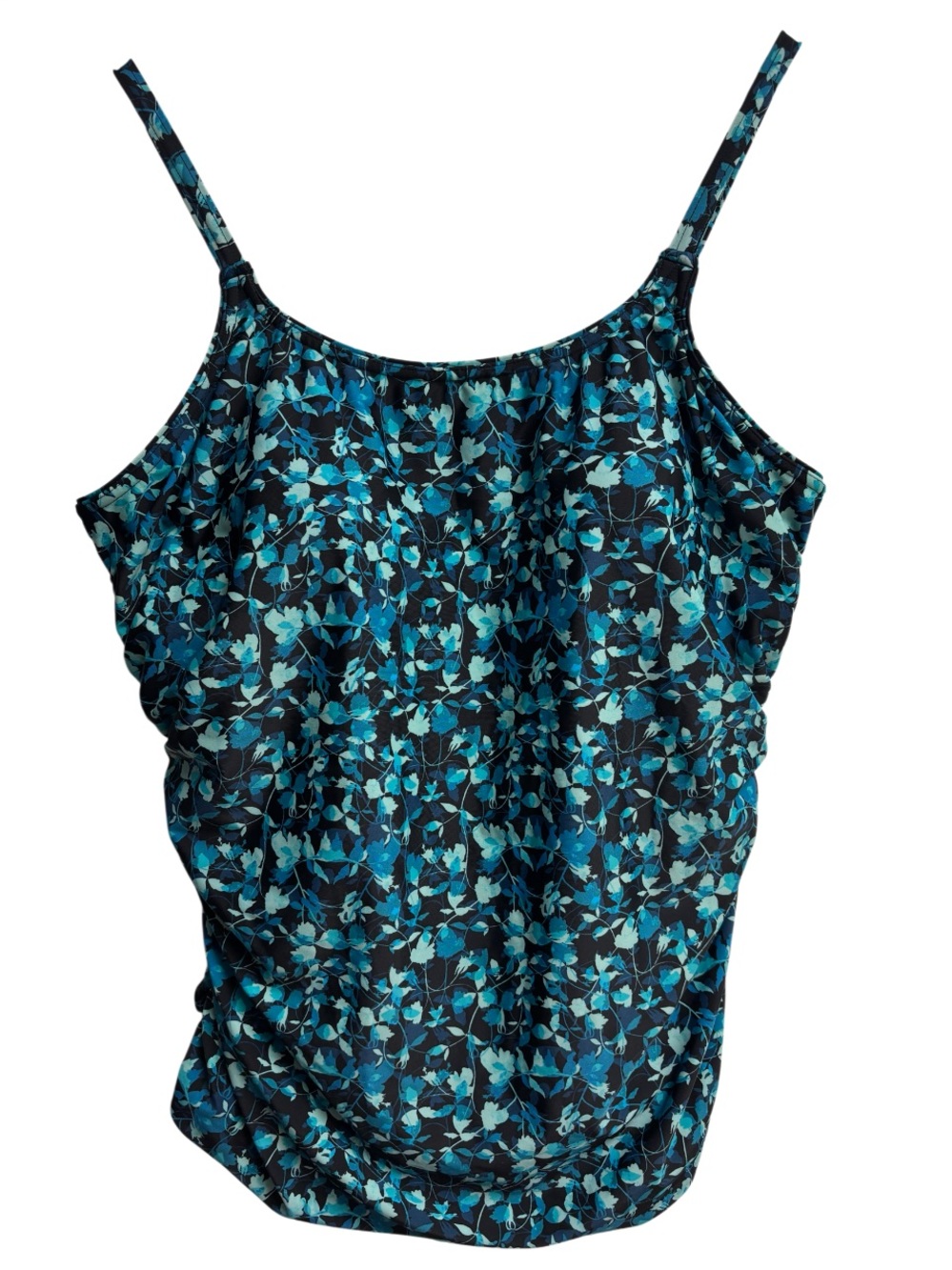 Coldwater Creek | Floral Tankini Swim Top | Built-In Bra Ruched Sides | Size 14 - Picture 2 of 5